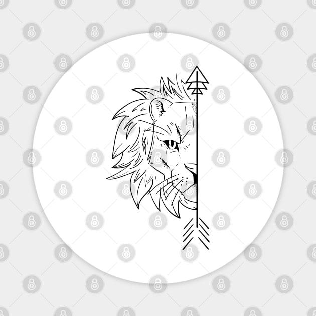 lion couple Magnet by PaperHead